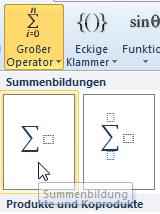 Summenzeichen in Word Formel einfügen