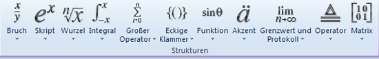 Strukturen einer Formel im Formeleditor von Word festlegen